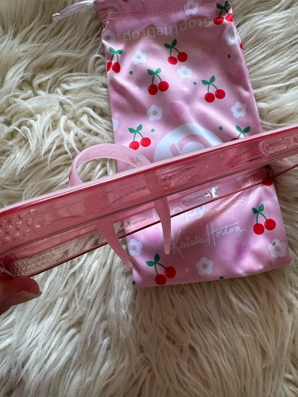 Loopy Case Cherry Cute X Krista Horton Collab Cherries & Bows iPhone 14 Pro Max